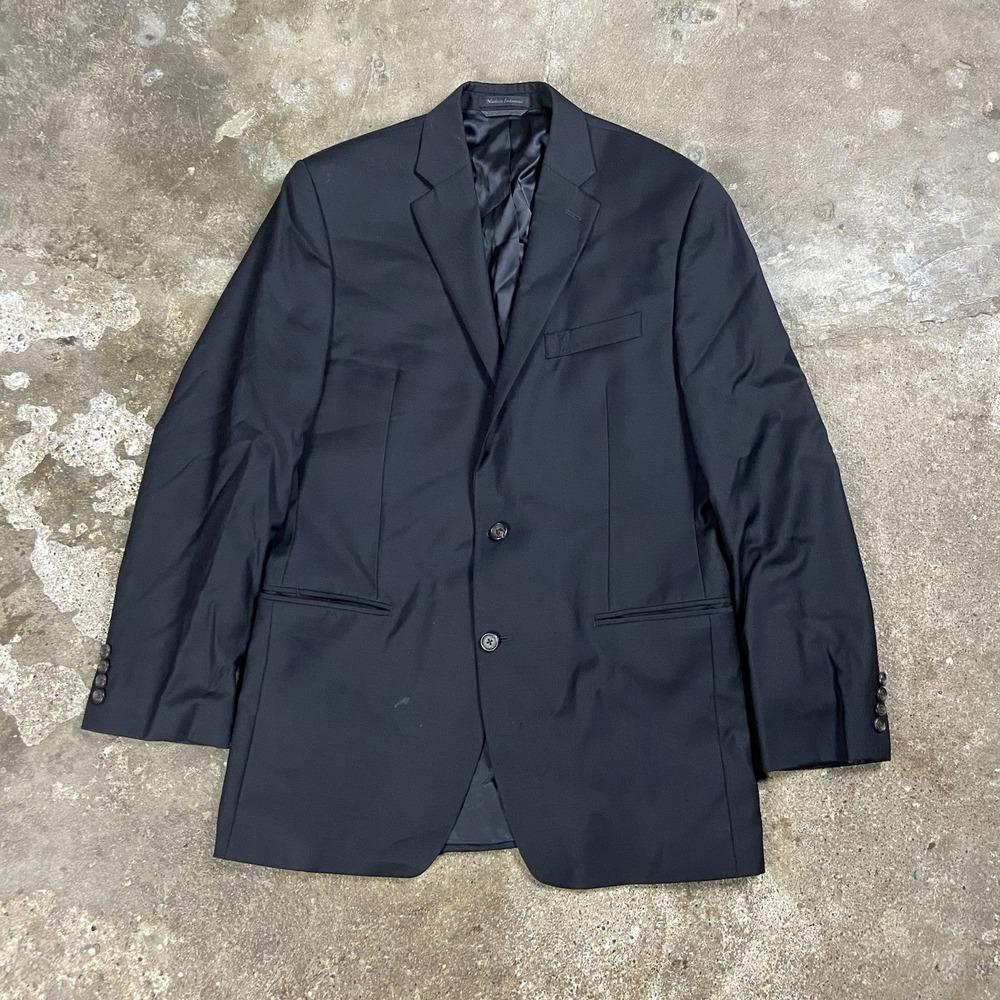 Vintage 90s Lauren Ralph Lauren Suit Jacket Size 40L Black Macy's Sport Coat